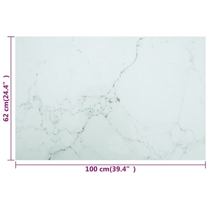 vidaXL Table Top | White with Marble Design | Tempered Glass | 100x62 cm 6