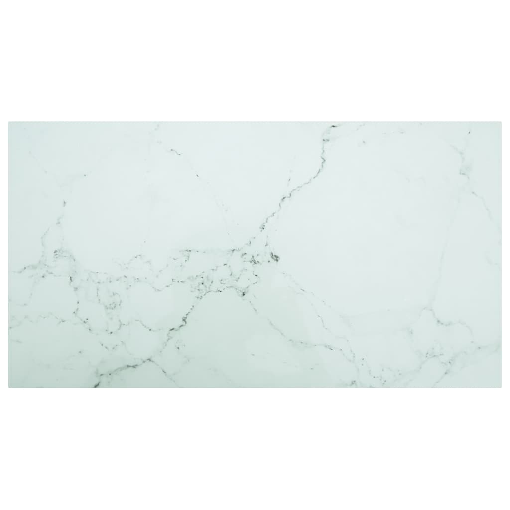 vidaXL Table Top | White | Tempered Glass | 120 x 65 cm |  Decorative Inlays 1
