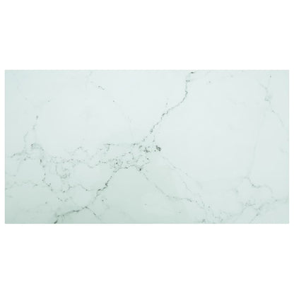 vidaXL Table Top | White | Tempered Glass | 120 x 65 cm |  Decorative Inlays 1