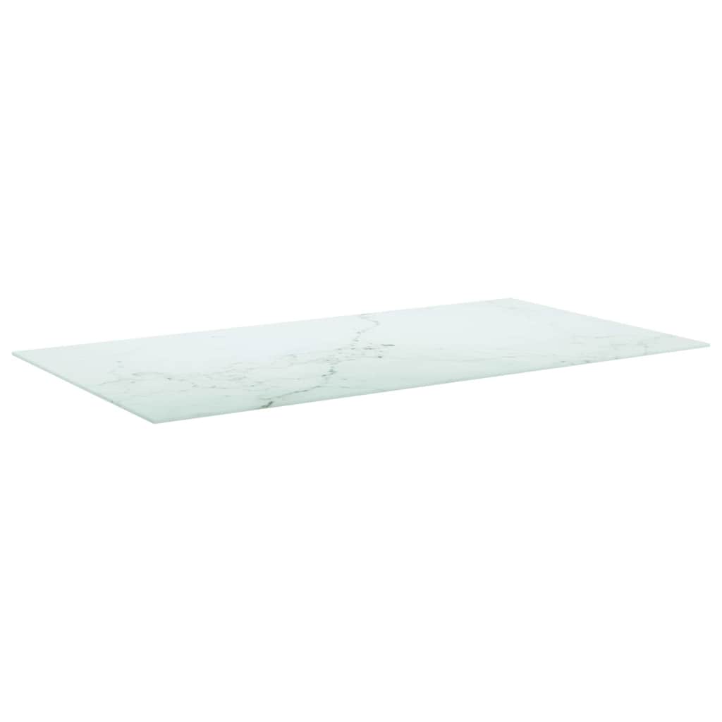 vidaXL Table Top | White | Tempered Glass | 120 x 65 cm |  Decorative Inlays 2