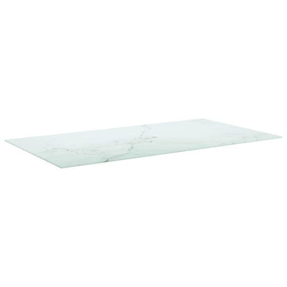 vidaXL Table Top | White | Tempered Glass | 120 x 65 cm |  Decorative Inlays 2