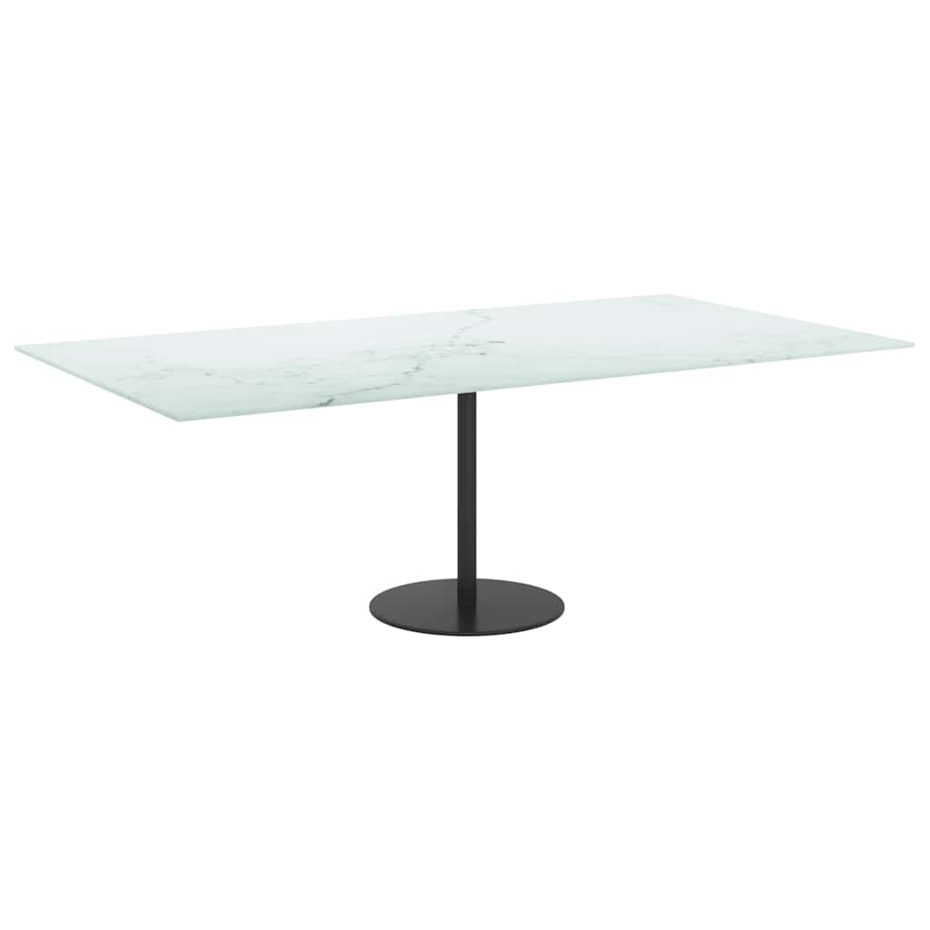 vidaXL Table Top | White | Tempered Glass | 120 x 65 cm |  Decorative Inlays 5