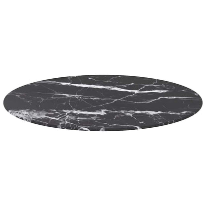 vidaXL Table Top | Black with marble pattern | Tempered glass | 70 cm diameter 2