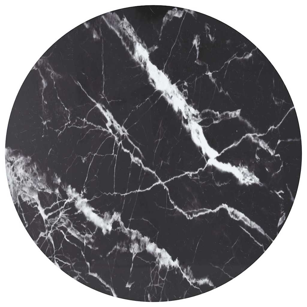 vidaXL Table Top | Black with marble design | Tempered Glass | Medium | Durable 1