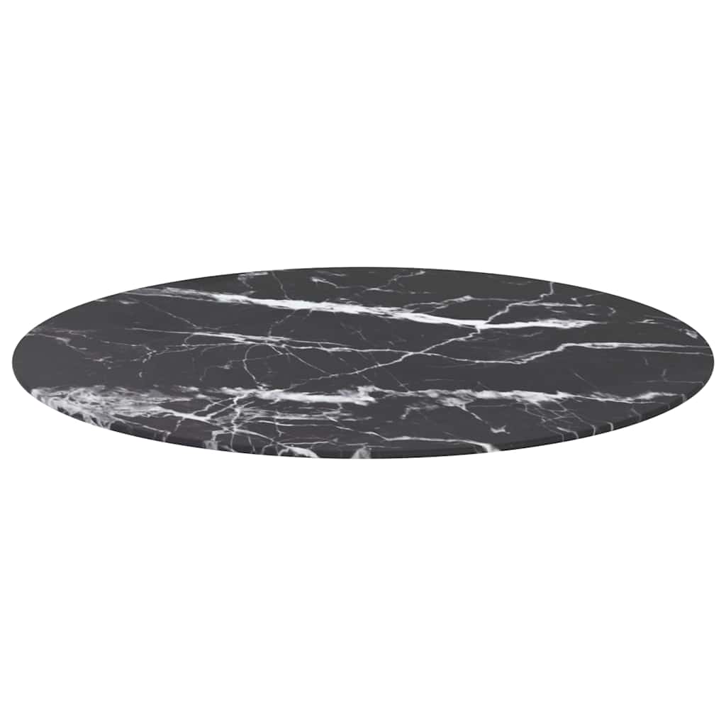 vidaXL Table Top | Black with marble design | Tempered Glass | Medium | Durable 2