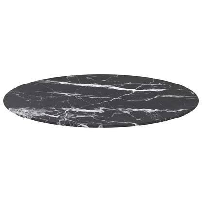 vidaXL Table Top | Black with marble design | Tempered Glass | Medium | Durable 2