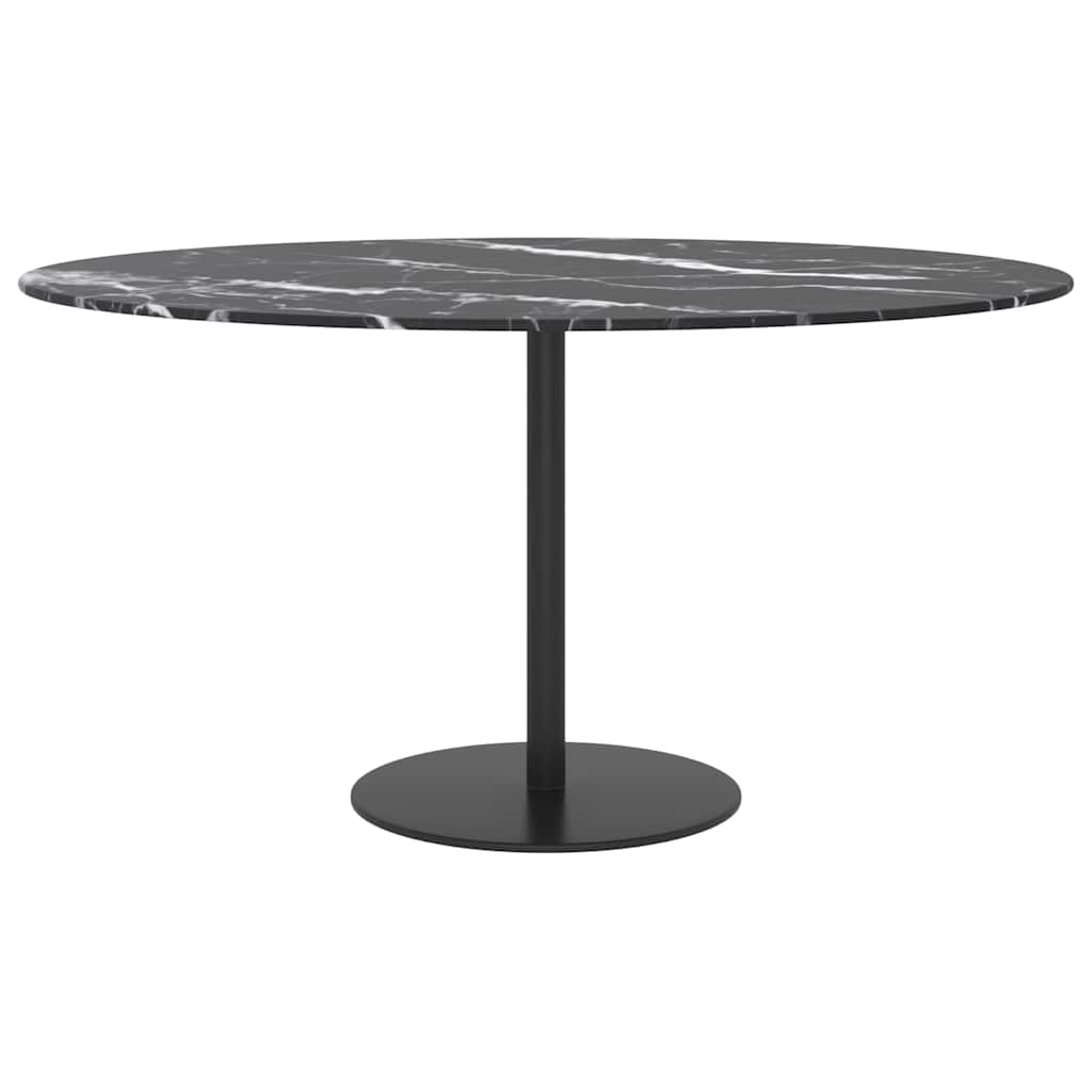 vidaXL Table Top | Black with marble design | Tempered Glass | Medium | Durable 3