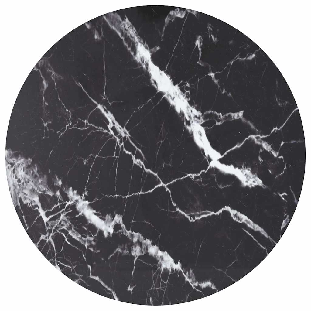 vidaXL Table Top | Black | Tempered glass | 90 cm | Decorative Inlays 1
