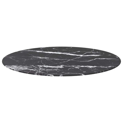 vidaXL Table Top | Black | Tempered glass | 90 cm | Decorative Inlays 2