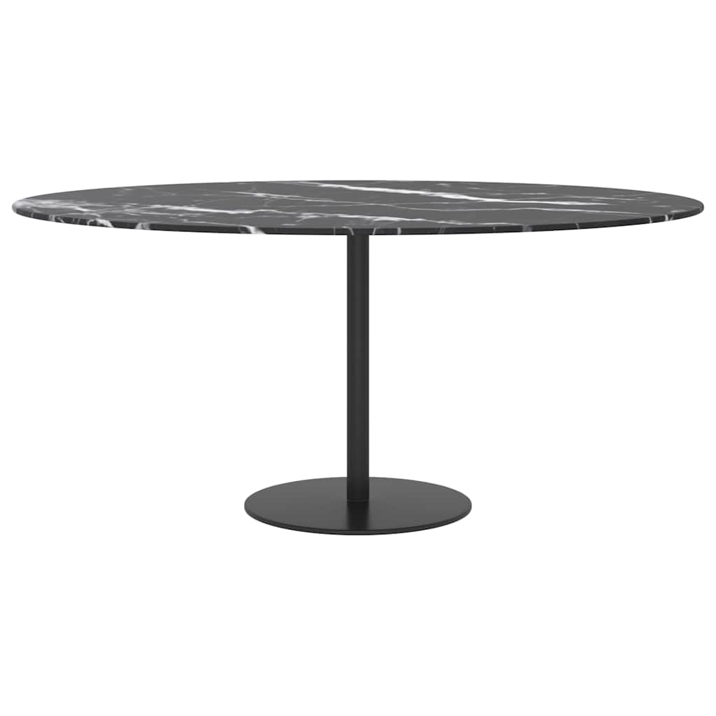 vidaXL Table Top | Black | Tempered glass | 90 cm | Decorative Inlays 3