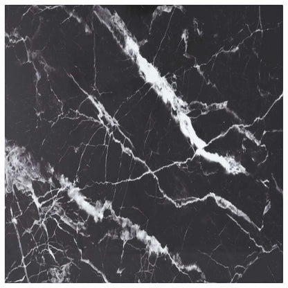 vidaXL Table Top | Black with White Marble Design | Tempered Glass | 80x80 cm 1