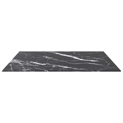 vidaXL Table Top | Black with White Marble Design | Tempered Glass | 80x80 cm 3