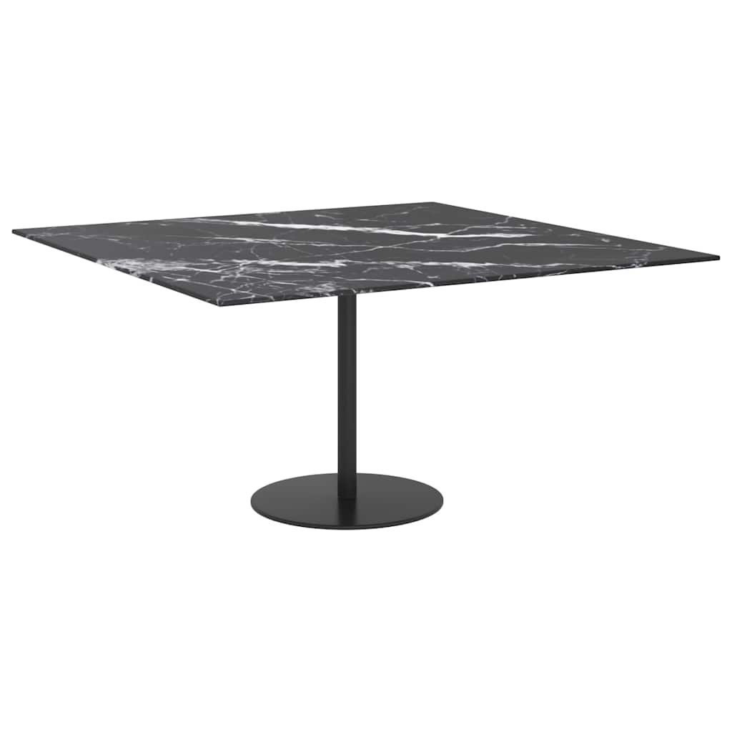 vidaXL Table Top | Black with White Marble Design | Tempered Glass | 80x80 cm 4