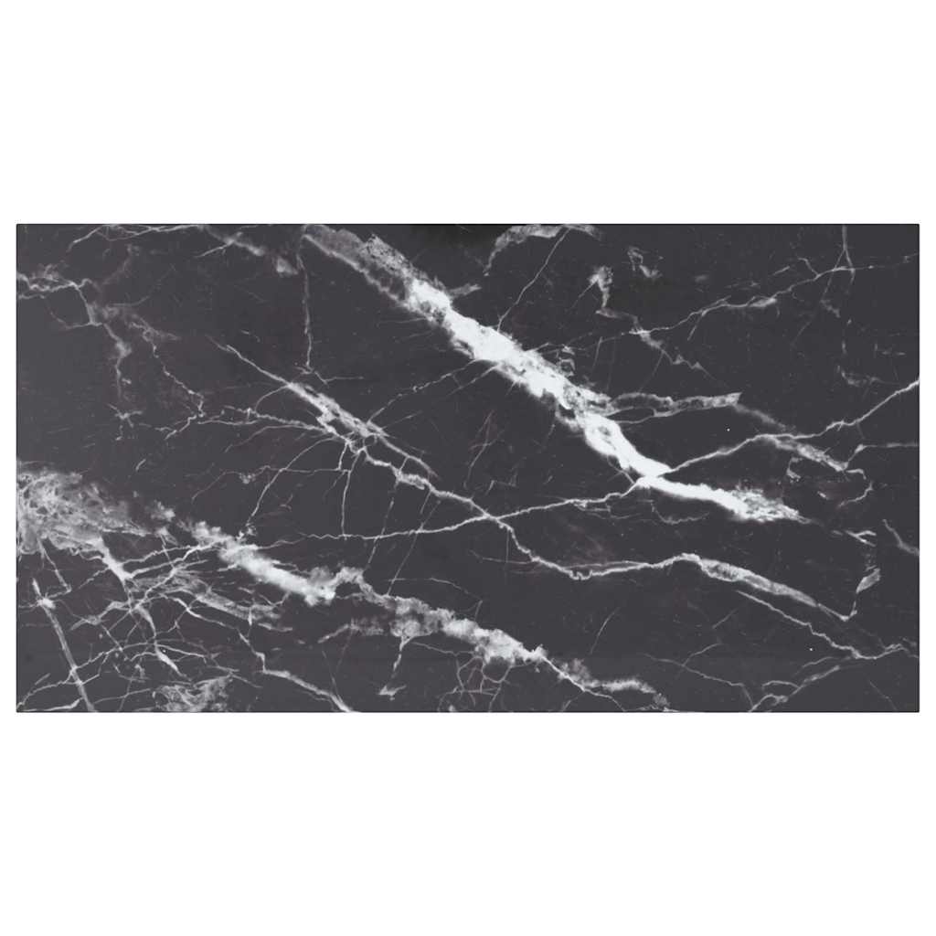 vidaXL Table Top Black 6 mm Tempered Glass with Marble Design Black and White