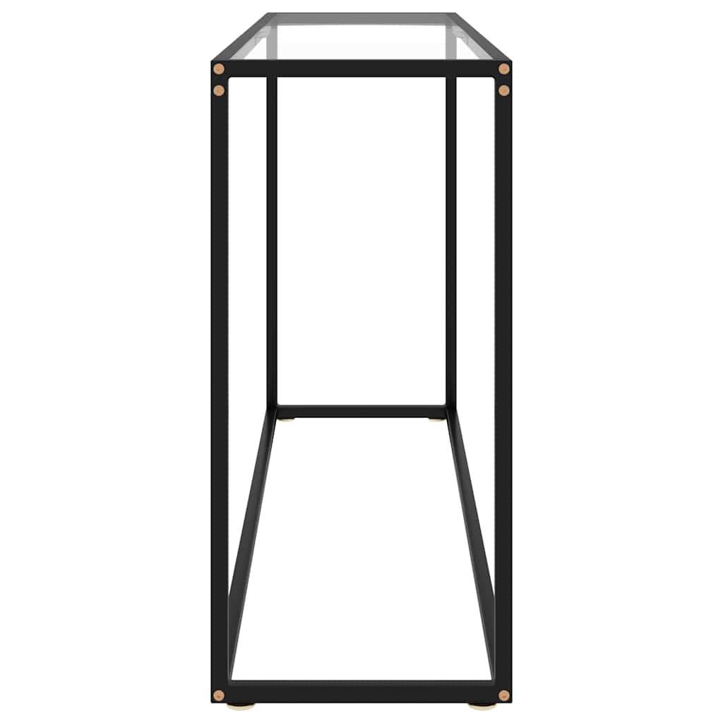vidaXL Console Table | Transparent, Black | Tempered glass, Powder-coated steel 3