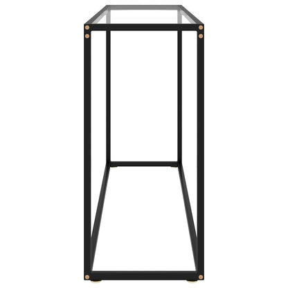 vidaXL Console Table | Transparent, Black | Tempered glass, Powder-coated steel 3