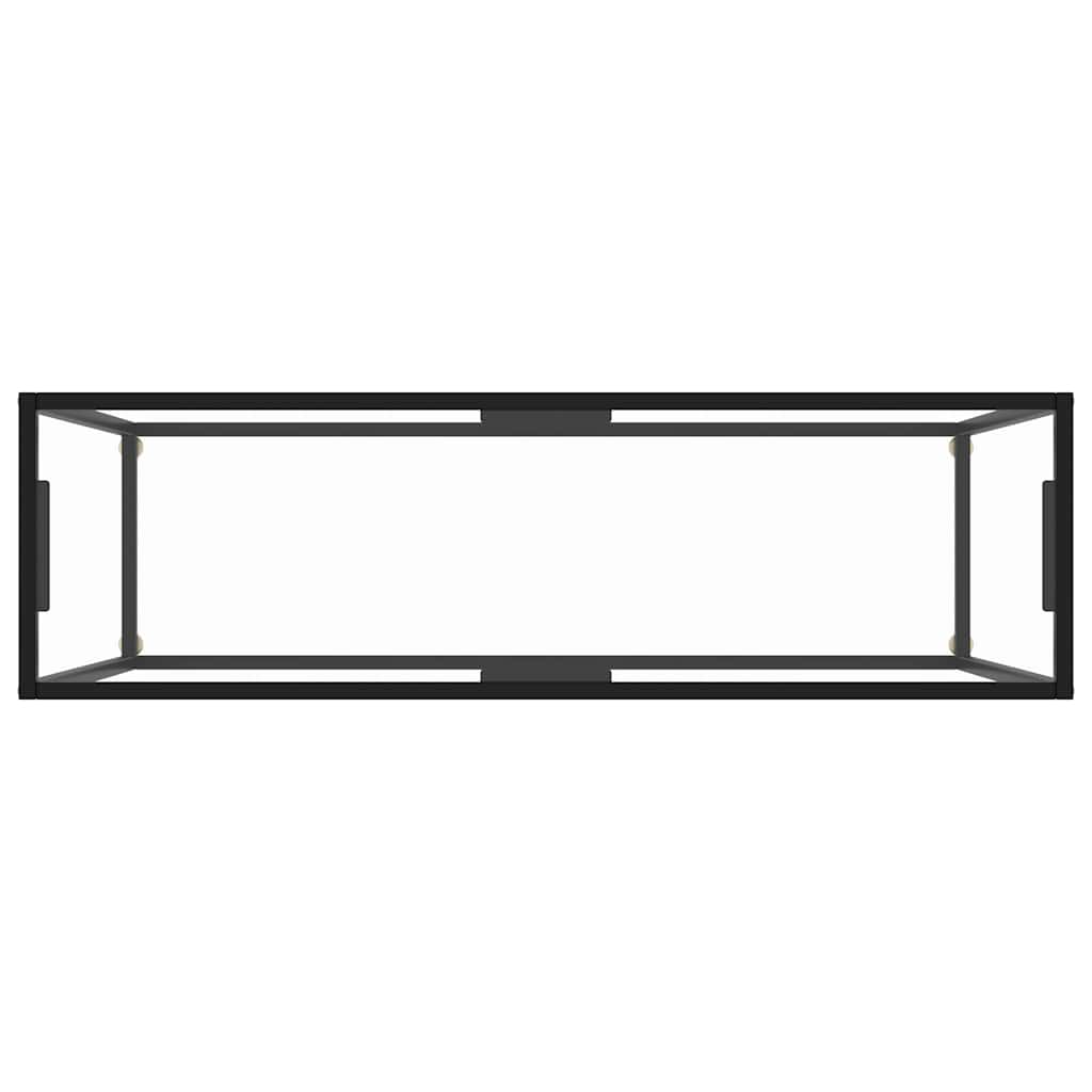 vidaXL Console Table | Transparent, Black | Tempered glass, Powder-coated steel 4