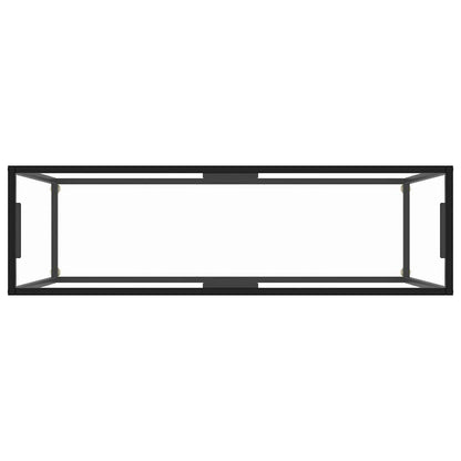 vidaXL Console Table | Transparent, Black | Tempered glass, Powder-coated steel 4