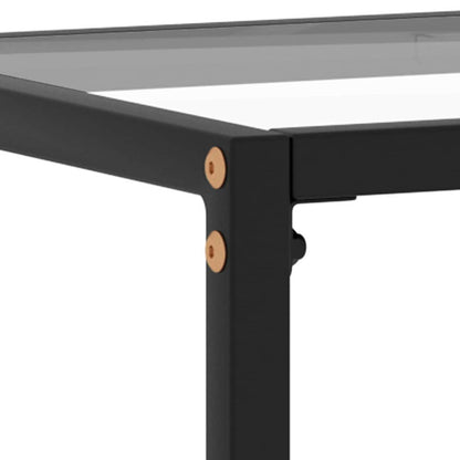 vidaXL Console Table | Transparent, Black | Tempered glass, Powder-coated steel 5