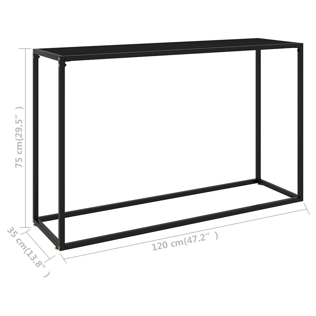 322816 vidaXL Console Table Black 120x35x75 cm Tempered Glass 6