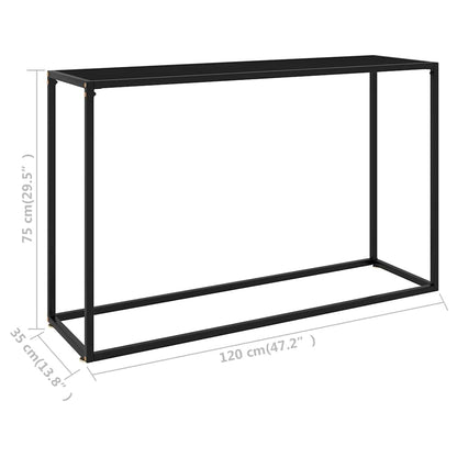 322816 vidaXL Console Table Black 120x35x75 cm Tempered Glass 6