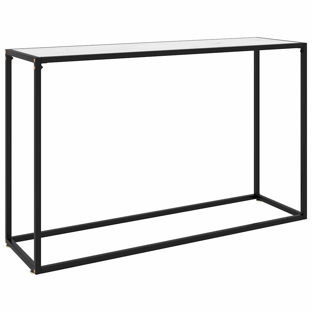 322817 vidaXL Console Table White 120x35x75 cm Tempered Glass 1