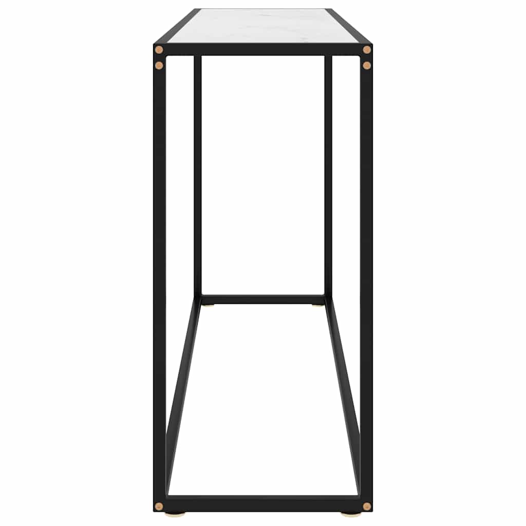 322817 vidaXL Console Table White 120x35x75 cm Tempered Glass 3