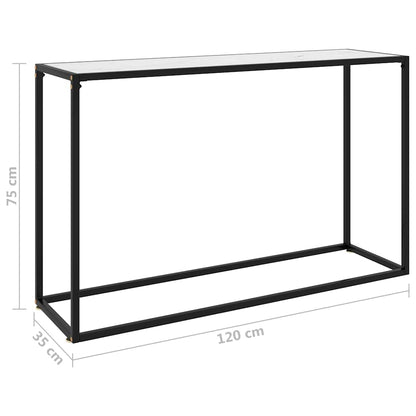 322817 vidaXL Console Table White 120x35x75 cm Tempered Glass 6