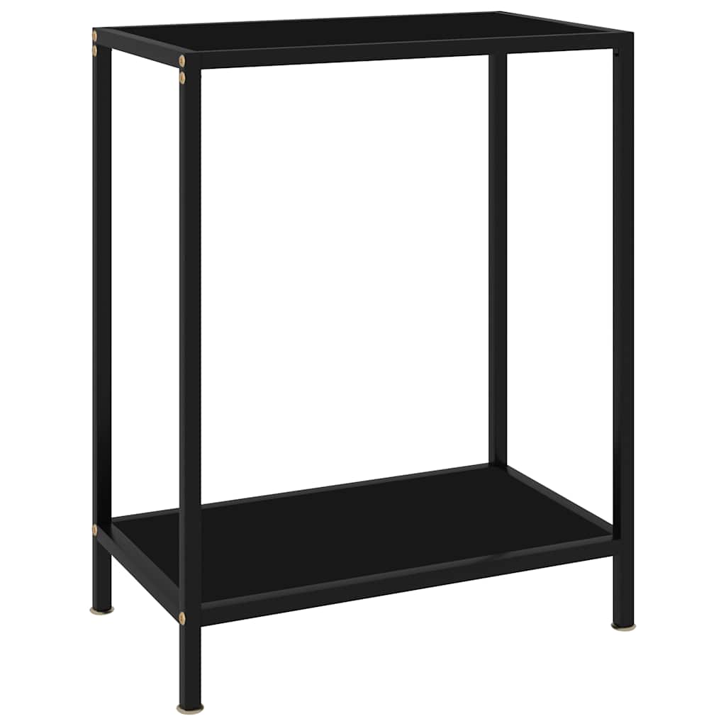 322828 vidaXL Console Table Black 60x35x75 cm Tempered Glass 1