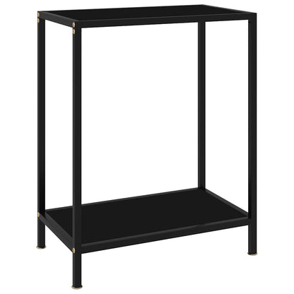 322828 vidaXL Console Table Black 60x35x75 cm Tempered Glass 1