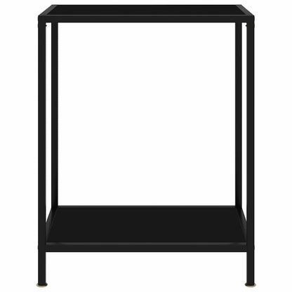 322828 vidaXL Console Table Black 60x35x75 cm Tempered Glass 2