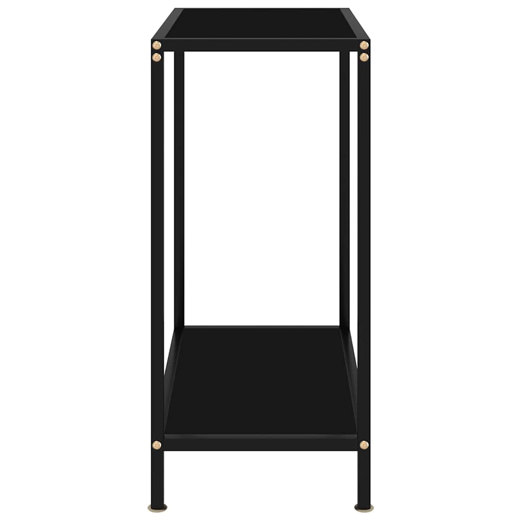 322828 vidaXL Console Table Black 60x35x75 cm Tempered Glass 3