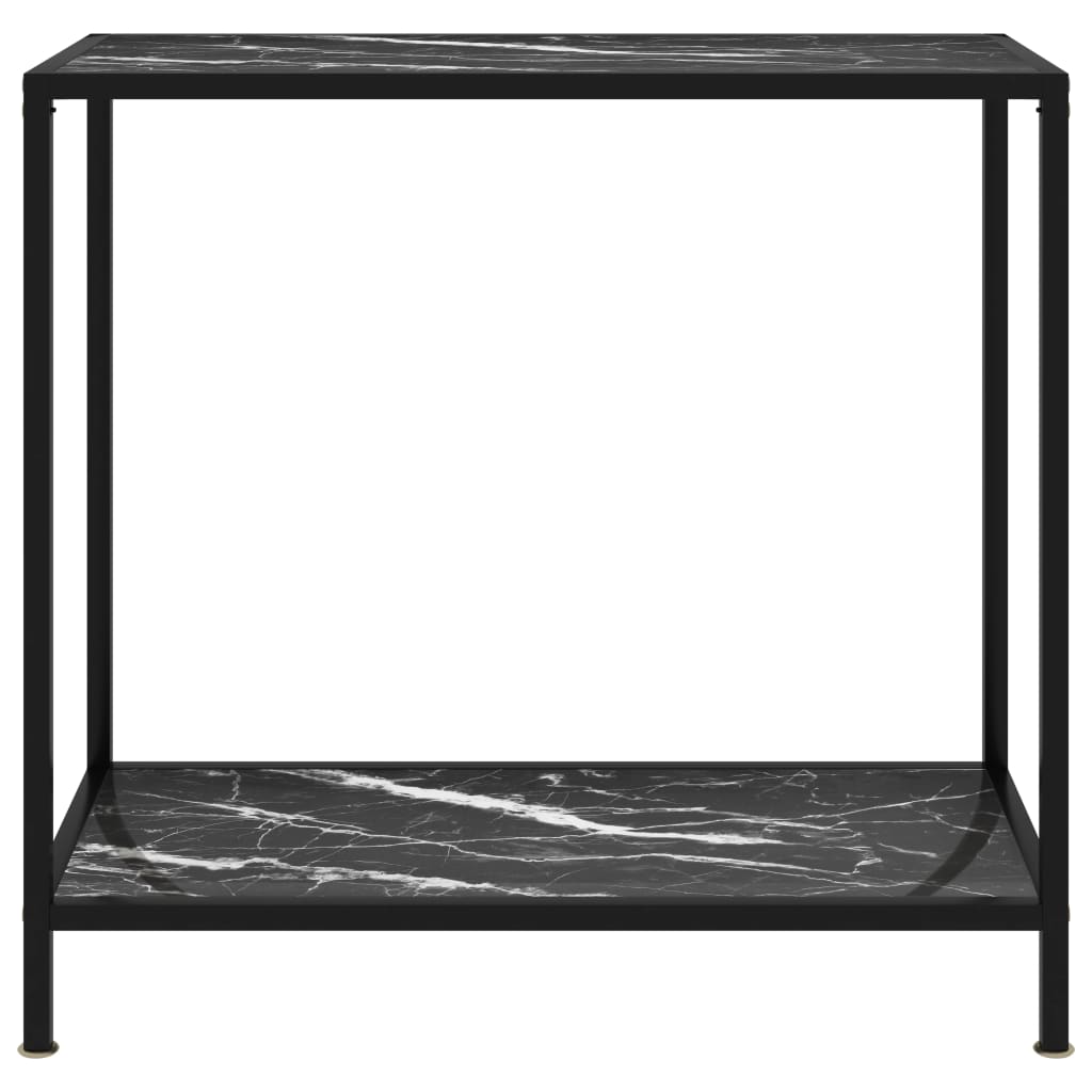 vidaXL Console Table | Black | Tempered glass, powder-coated steel | 80x35x75 cm 2