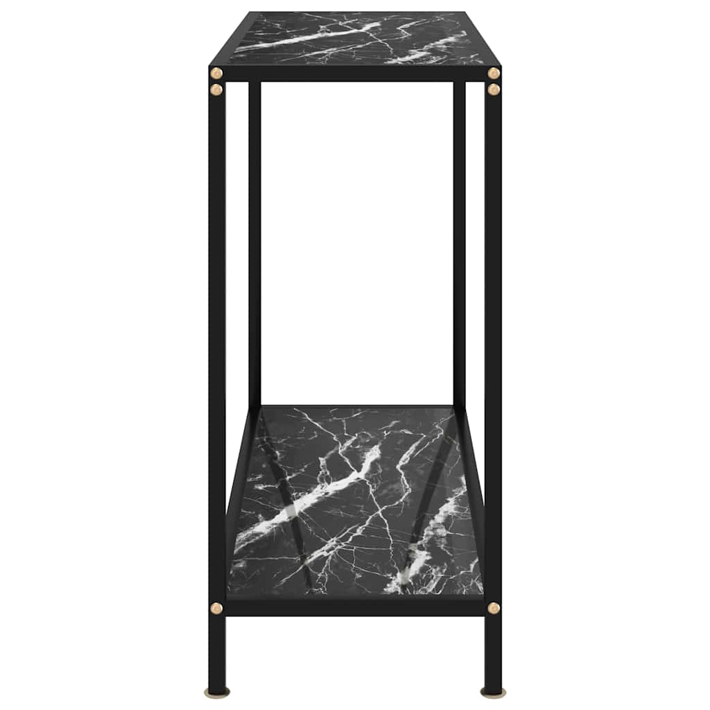 vidaXL Console Table | Black | Tempered glass, powder-coated steel | 80x35x75 cm 3