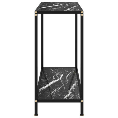 vidaXL Console Table | Black | Tempered glass, powder-coated steel | 80x35x75 cm 3