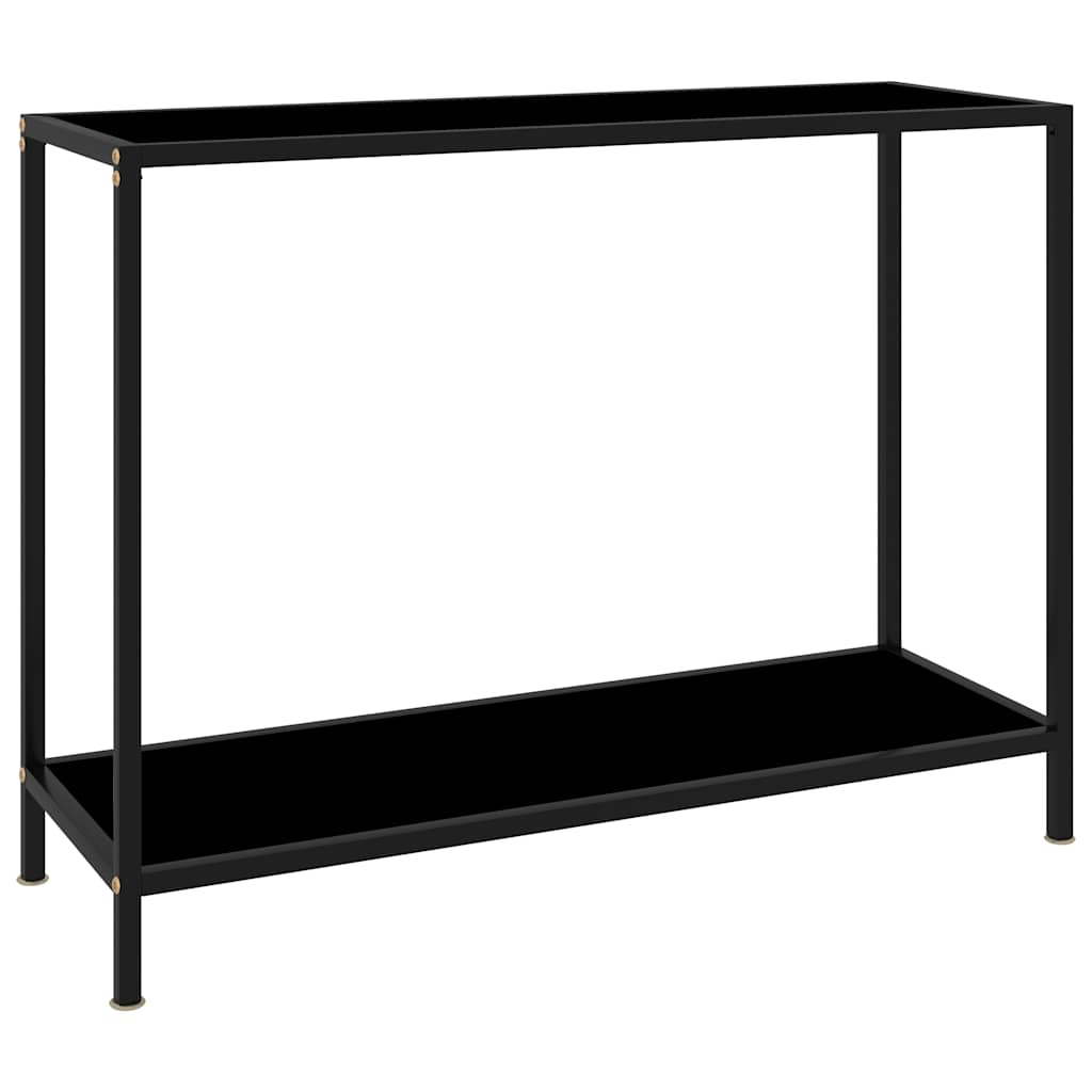 322836 vidaXL Console Table Black 100x35x75 cm Tempered Glass 1