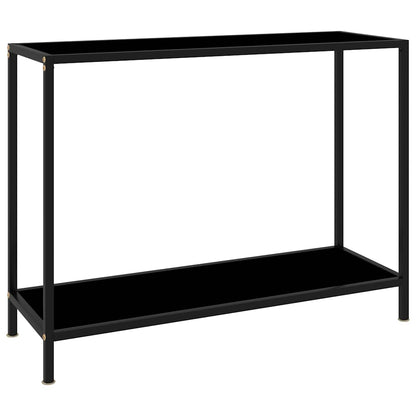 322836 vidaXL Console Table Black 100x35x75 cm Tempered Glass 1