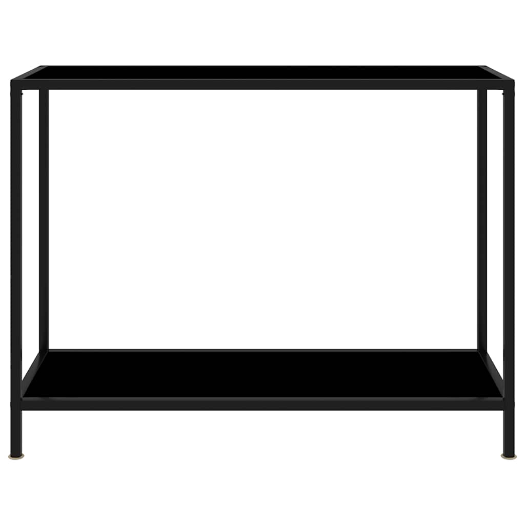 322836 vidaXL Console Table Black 100x35x75 cm Tempered Glass 2