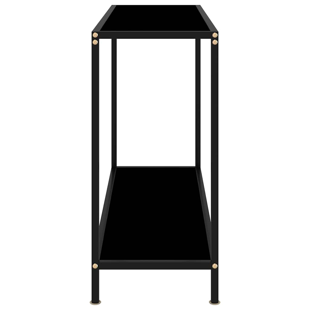 322836 vidaXL Console Table Black 100x35x75 cm Tempered Glass 3