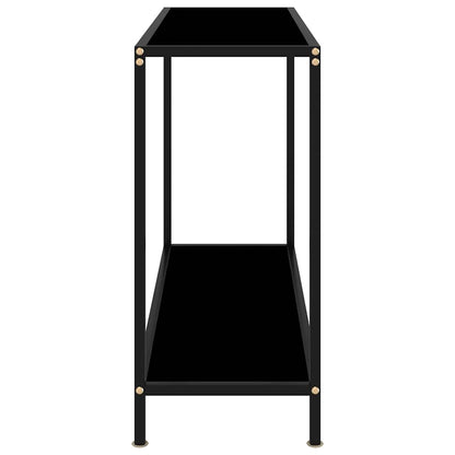 322836 vidaXL Console Table Black 100x35x75 cm Tempered Glass 3