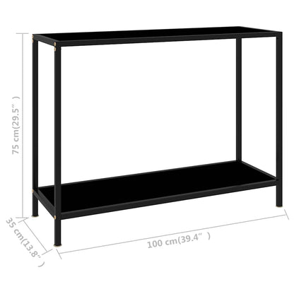 322836 vidaXL Console Table Black 100x35x75 cm Tempered Glass 6