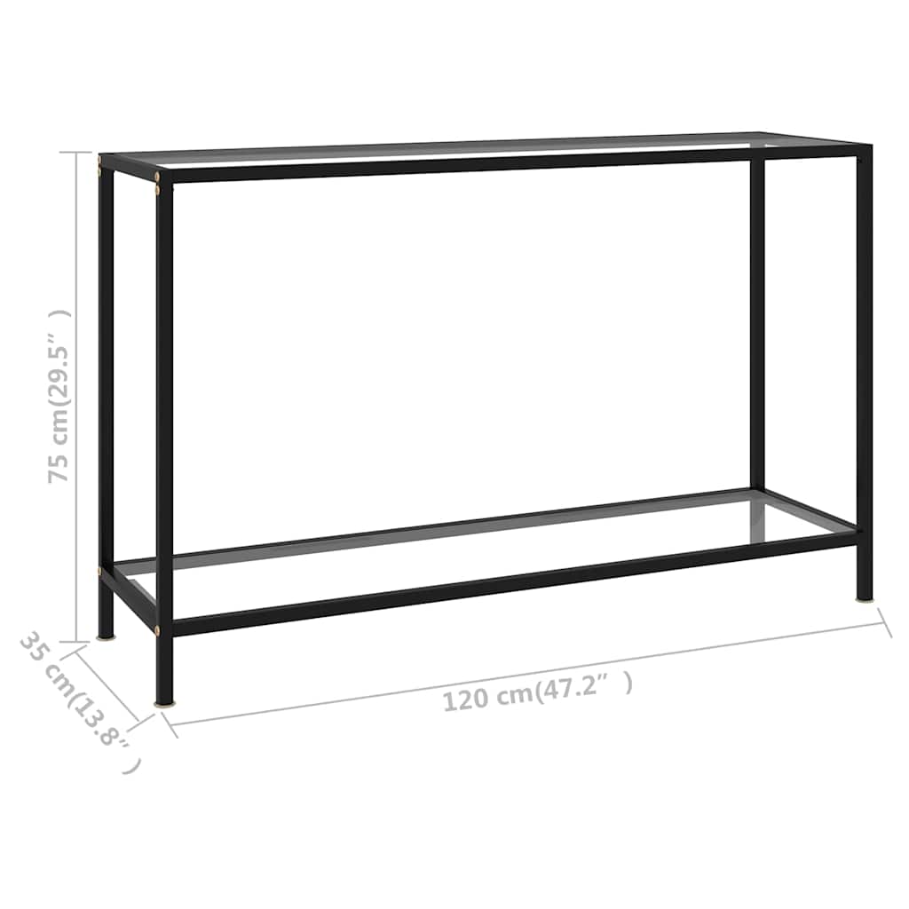 322839 vidaXL Console Table Transparent 120x35x75 cm Tempered Glass 6
