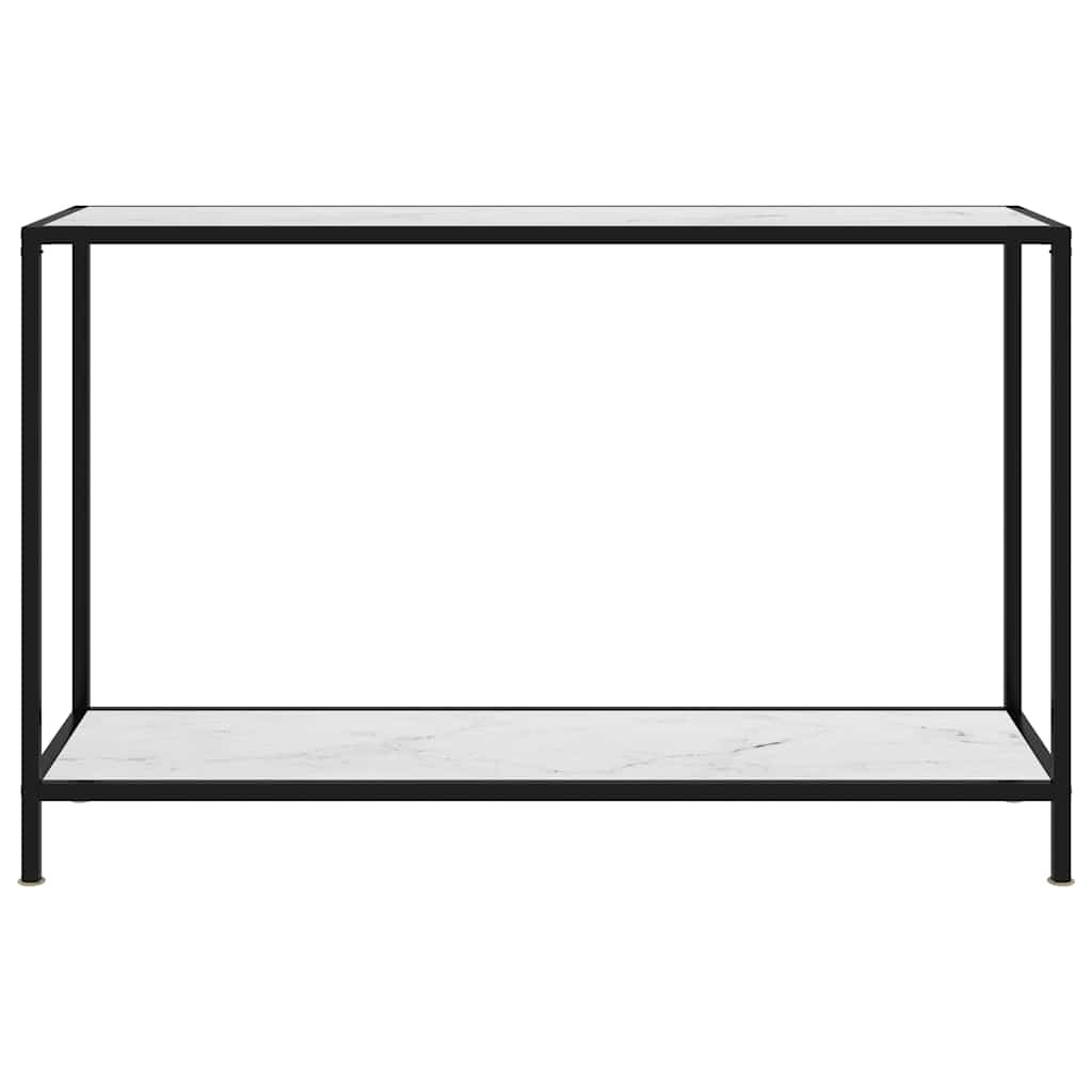 322841 vidaXL Console Table White 120x35x75 cm Tempered Glass 2