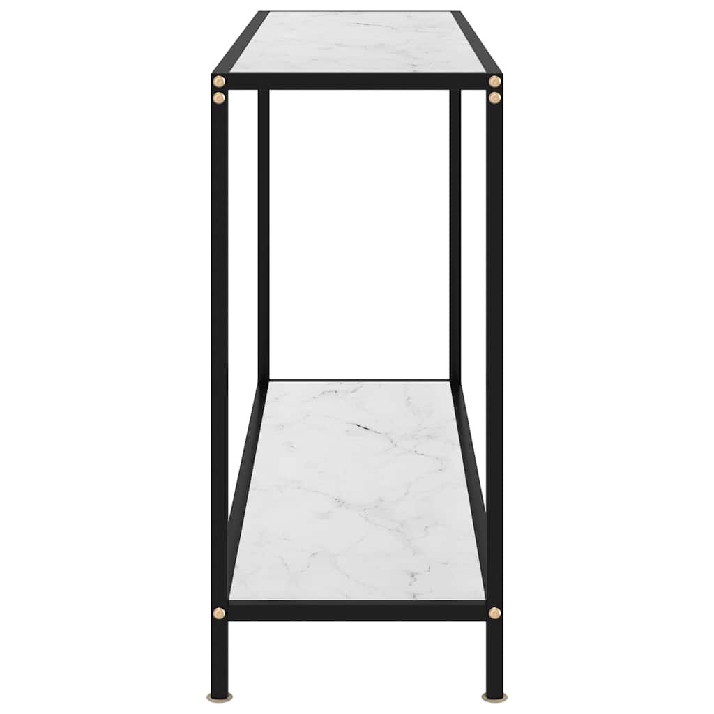 322841 vidaXL Console Table White 120x35x75 cm Tempered Glass 3