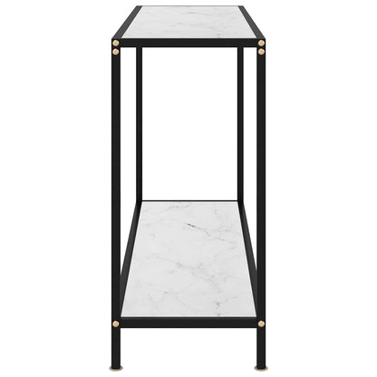 322841 vidaXL Console Table White 120x35x75 cm Tempered Glass 3