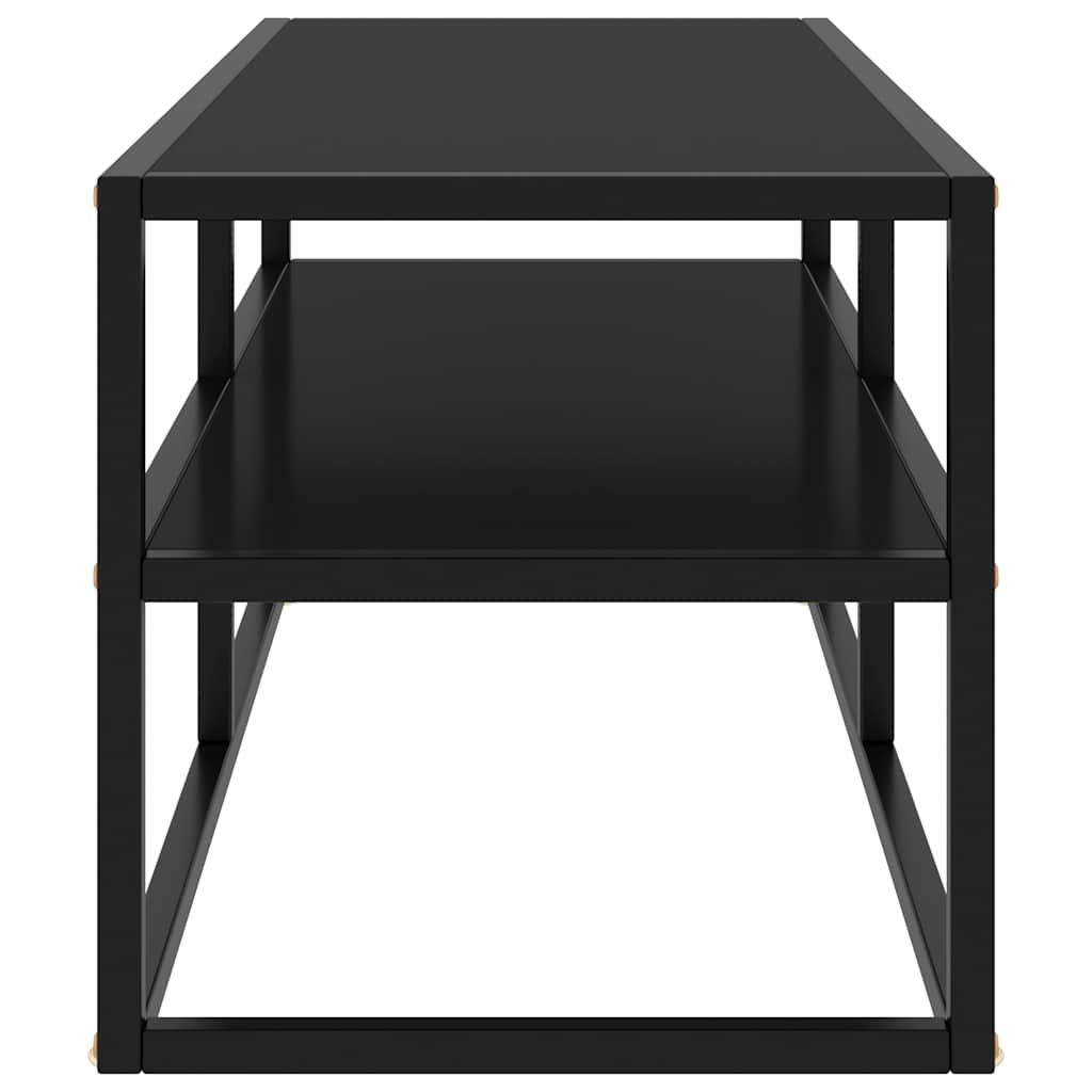 vidaXL TV Cabinet Black with Black Glass 100x40x40 cm 3
