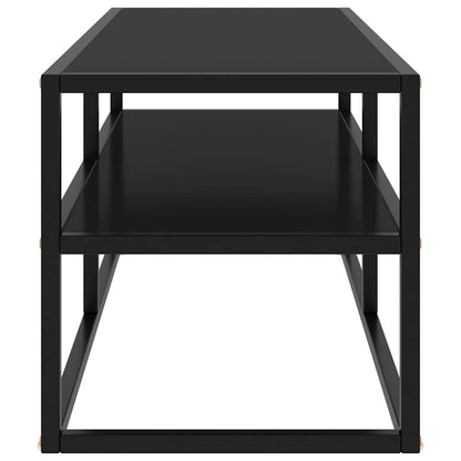 vidaXL TV Cabinet Black with Black Glass 100x40x40 cm 3