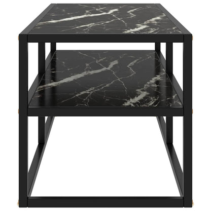 vidaXL Tv Cabinet | Black | Tempered Glass, Powder-Coated Steel | Medium 3