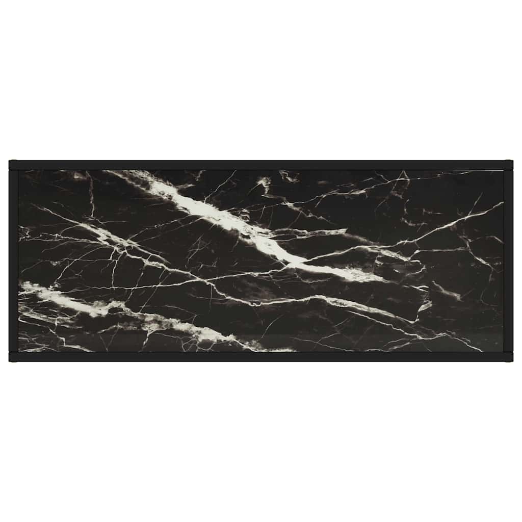vidaXL Tv Cabinet | Black | Tempered Glass, Powder-Coated Steel | Medium 4