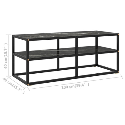 vidaXL Tv Cabinet | Black | Tempered Glass, Powder-Coated Steel | Medium 6